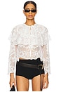 view 1 of 4 Marja Embroidery Capelet Blouse in Pearl