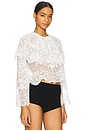view 2 of 4 Marja Embroidery Capelet Blouse in Pearl