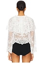 view 3 of 4 Marja Embroidery Capelet Blouse in Pearl