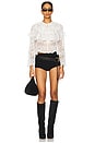 view 4 of 4 Marja Embroidery Capelet Blouse in Pearl