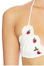 view 5 of 5 Bindi Strawberry Scallop Bikini Top in Cream