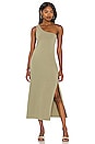 view 1 of 3 One Shoulder Jersey Midi Dress in Thyme