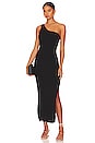view 1 of 3 One Shoulder Midi Dress in Black
