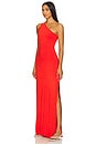 view 2 of 3 Jersey One Shoulder Dress in Flame