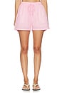 view 2 of 6 Stripe Drawstring Shorts in Light Pop Pink