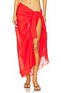 view 1 of 6 Textured Cotton Beach Wrap in Flame