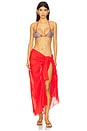 view 5 of 6 Textured Cotton Beach Wrap in Flame