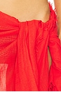 view 6 of 6 Textured Cotton Beach Wrap in Flame