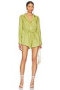 view 1 of 3 Linen Playsuit in Soft Olive