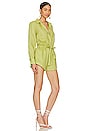 view 2 of 3 Linen Playsuit in Soft Olive