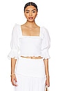view 1 of 4 Caspian Shirring Top in White