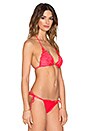 view 2 of 4 Shimmer Slide Tri Bikini Top in Neon Red