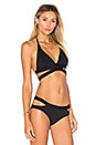 view 2 of 4 Cut Out Halter Bikini Top in Black