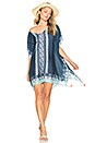 view 1 of 4 CAFTAN IMPRIMÉ BORDURES in Marine Blue