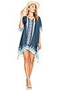 view 4 of 4 CAFTAN IMPRIMÉ BORDURES in Marine Blue