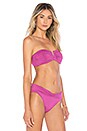view 3 of 5 Ruched Bandeau Top in Berry