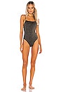 view 2 of 4 Stardust Square Neck Malliot One Piece in Black