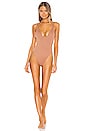view 1 of 4 Stardust Deep V Neck Maillot One Piece in Bronze