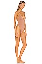 view 2 of 4 Stardust Deep V Neck Maillot One Piece in Bronze