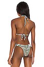 view 3 of 4 Balinese Retreat Slide Tri Bikini Top in Olive Leaf