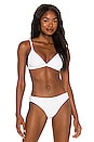 view 1 of 5 Essentials Fixed Triangle Bikini Top in White