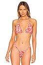 view 1 of 5 Poolside Triangle Bikini Top in Pink Chintz