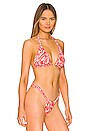 view 2 of 5 Poolside Triangle Bikini Top in Pink Chintz