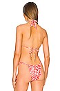 view 3 of 5 Poolside Triangle Bikini Top in Pink Chintz