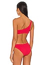 view 3 of 4 Sea Dive One Shoulder Bikini Top in Chilli Red