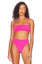 view 2 of 5 Tube Bikini Top in Fuchsia Rose