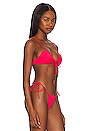 view 2 of 4 Drawstring Bikini Top in Chilli Red