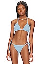 view 1 of 4 Slide Triangle Bikini Top in Powder Blue