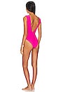 view 3 of 3 Coco Beach Terry Cap Sleeve V Wire One Piece in Fuchsia Rose