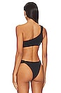 view 3 of 4 One Shoulder Keyhole Bikini Top in Black