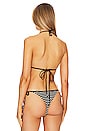 view 3 of 5 Mesh Effect Slide Bikini Top in Black
