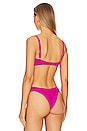 view 3 of 4 Ruched Underwire Bikini Top in Hot Pink