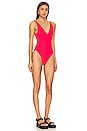 view 2 of 4 Deep V Neck One Piece in Chili Red