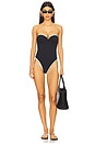 view 1 of 3 Ring Front Bandeau One Piece in Black