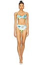 view 4 of 4 High Rise Bikini Bottom in Turquoise