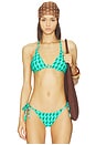 view 1 of 5 Sorrento Reversible Triangle Bikini Top in Vivid Green