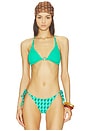 view 2 of 5 Sorrento Reversible Triangle Bikini Top in Vivid Green