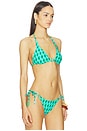 view 3 of 5 Sorrento Reversible Triangle Bikini Top in Vivid Green