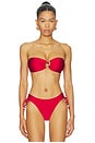 view 1 of 4 TOP DE BIKINI BANDEAU CON ARO DELANTERO RING FRONT BANDEAU BIKINI TOP in Cosmo Red