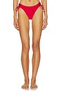 view 1 of 4 Loop Side Tie Bikini Bottom in Cosmo Red