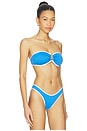 view 2 of 4 HAUT DE MAILLOT DE BAIN BANDEAU AVEC ANNEAU DEVANT RING FRONT BANDEAU BIKINI TOP in Sapphire