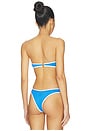 view 3 of 4 HAUT DE MAILLOT DE BAIN BANDEAU AVEC ANNEAU DEVANT RING FRONT BANDEAU BIKINI TOP in Sapphire
