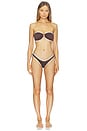 view 4 of 4 Beach Bound Scoop High Cut Bikini Bottom in Dark Chocolate