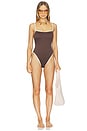 view 1 of 3 Beach Bound Square Neck One Piece in Dark Chocolate