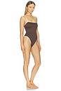 view 2 of 3 Beach Bound Square Neck One Piece in Dark Chocolate