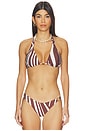 view 1 of 4 Coastline Longline Triangle Bikini Top in Cocoa